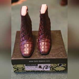 Cape Robbin Quilted Chocolate Ankle Booties